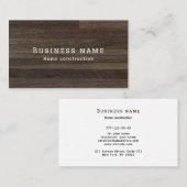 Accueil carte de visite en bois de charpentier (Devant / Derrière)