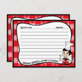 Accueil Cartes de recettes de cuisine (Devant / Derrière)