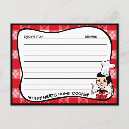 Accueil Cartes de recettes de cuisine (Devant)