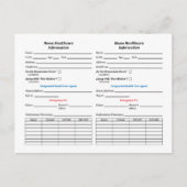 Accueil Cartes d'information d'identification pour (Devant)