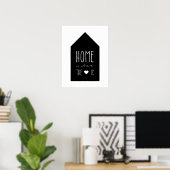 Accueil C'Est Là Où Est Le Coeur - Affiche Inspira (Bureau à domicile)