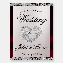 Accueil Coeur, Ruban Bourgogne et étincelle