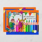 Accueil coloré Retour à l'école Carte postale (Devant / Derrière)