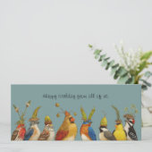 accueil d'anniversaire d'oiseau de la carte plat d (Debout devant)