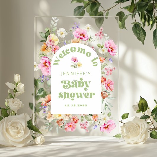 Accueil de Baby shower Arche de Fleur de Sauvage M
