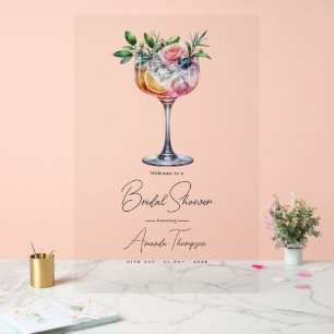 Accueil de Baby Shower Moderne Rose Cocktail Marié