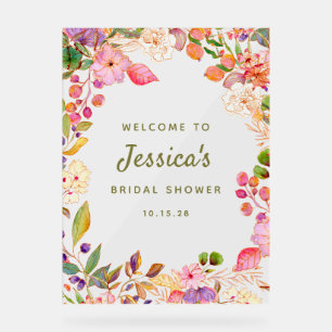 Accueil de Fête de Mariage Floral Aquarelle Coloré