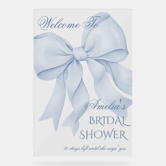 Accueil de la Fête des mariées Elegant Bleu Dusty (Recto)