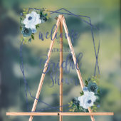 Accueil de la Fête des mariées Florale Bleu Dusty (Neutre)