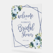 Accueil de la Fête des mariées Florale Bleu Dusty (Angle)