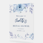 Accueil de la Fête des mariées Florale Bleu Dusty (Angle)