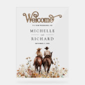 Accueil de mariage de couple occidental à cheval (Recto)