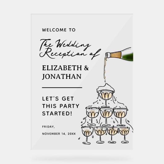 Accueil de mariage Whimsical Champagne (Recto)