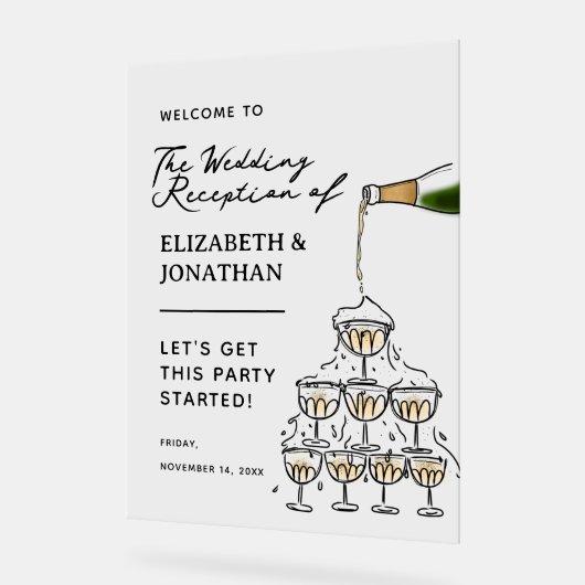 Accueil de mariage Whimsical Champagne (Angle)