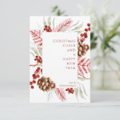 Accueil d'entreprise Noël Floral Carte de vacances (Debout devant)