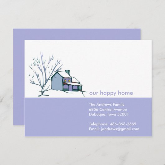 Accueil d'hiver Faire-part mobile (Devant / Derrière)