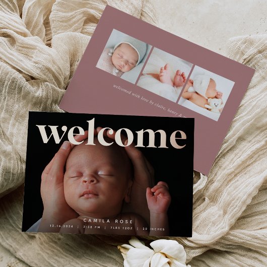 Accueil doré | Faire-part de naissance en feuille