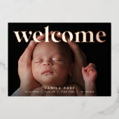 Accueil doré | Faire-part de naissance en feuille (Recto)