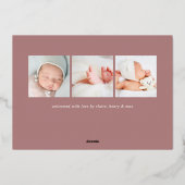 Accueil doré | Faire-part de naissance en feuille (Verso)