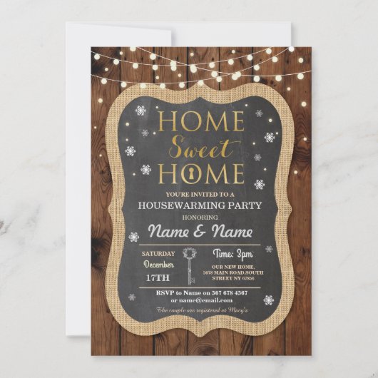 Accueil Douce Ménage Snowflakes Invitation festif (Devant)