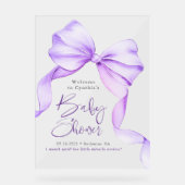 Accueil du Baby shower de ruban pourpre Bow (Recto)