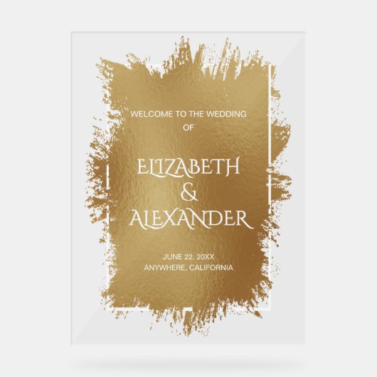 Accueil du Mariage Chic Gold Splash (Recto)