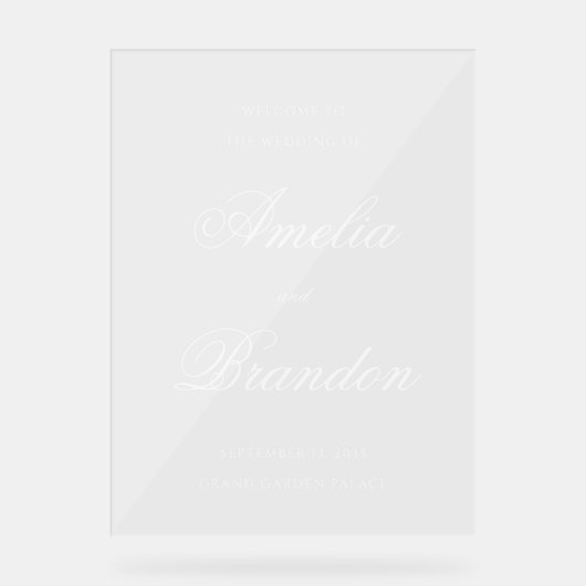 Accueil du Mariage de script blanc transparent (Recto)