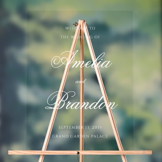Accueil du Mariage de script blanc transparent (Neutre)
