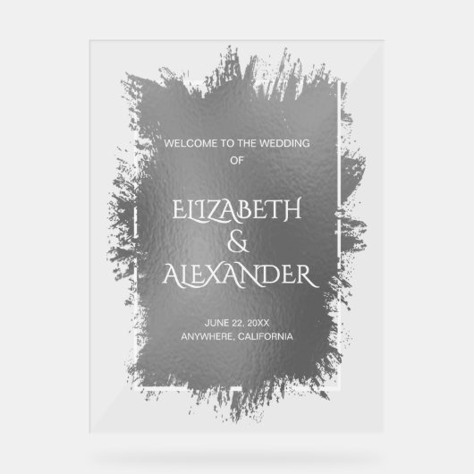 Accueil du Mariage de splash argenté chic (Recto)