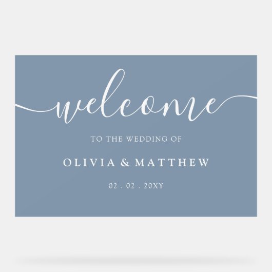 Accueil du Mariage Dusty Blue (Recto)
