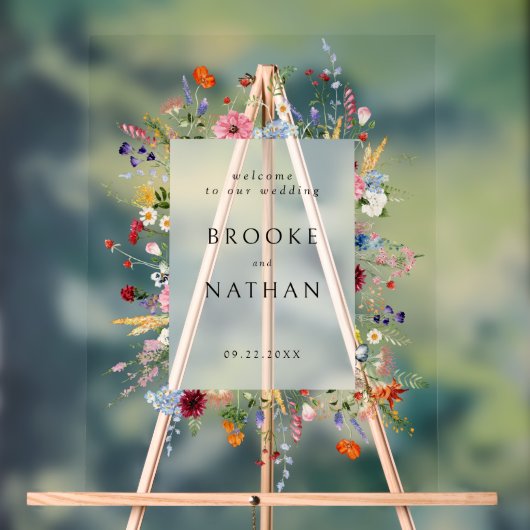 Accueil du Mariage Fleur sauvage coloré (Neutre)