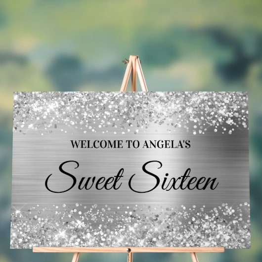 Accueil du Sweet sixteen à huile d'argent glacé (Neutre)