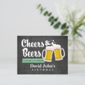 Accueil et Bières anniversaire invitation par cart (Debout devant)