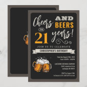 Accueil et bières modernes Invitation du 21e anniv (Devant / Derrière)
