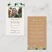 Accueil Fête de la vie Carte de prière funéraire (Devant / Derrière)