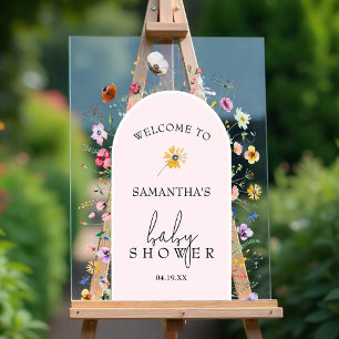Accueil fleur sauvage Baby shower fille