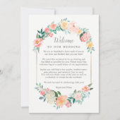 Accueil Floral Blush Mariage et Carte Itinéraire (Devant)