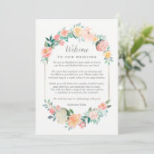 Accueil Floral Blush Mariage et Carte Itinéraire (Debout devant)