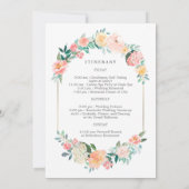Accueil Floral Blush Mariage et Carte Itinéraire (Dos)