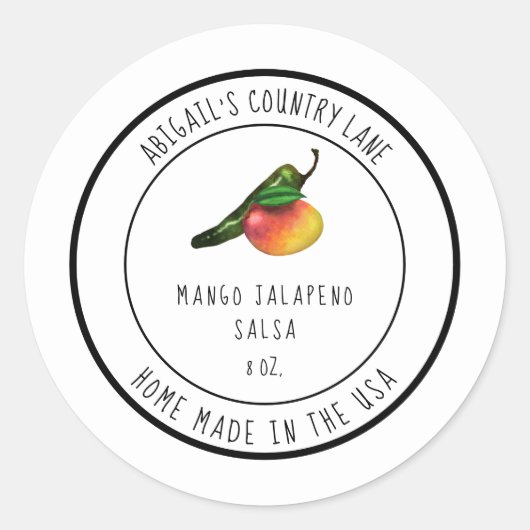 Accueil Made Mango Jalapeno Étiquette de salsa (Devant)