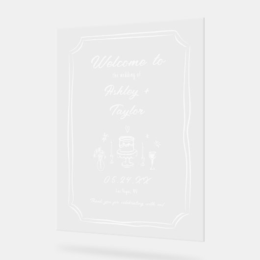 Accueil Mariage Acrylique Quirky Fun Drake Main (Angle)