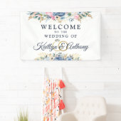 Accueil Mariage Aquarelle Floral Welcome Bannière (En situation)
