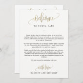 Accueil mariage Et Itinéraire Carte Faux Gold (Devant / Derrière)