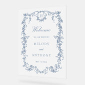 Accueil Mariage Floral Bleu Français Classique (Angle)