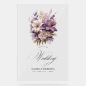 Accueil Mariage floral Mauve et Gold (Recto)