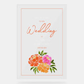 Accueil Mariage Floral rose chaud (Recto)