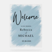 Accueil mariage moderne bleu poussiéreux peint en  (Recto)