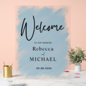 Accueil mariage moderne bleu poussiéreux peint en  (Mariage)