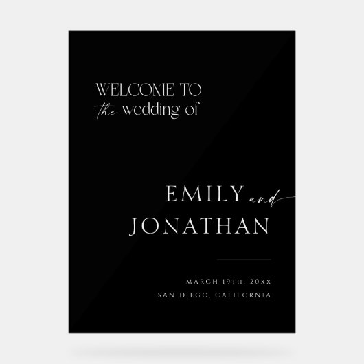 Accueil Mariage noir moderne (Recto)