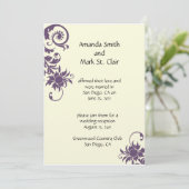 Accueil Mariage violet et ivoire Invitation (Debout devant)